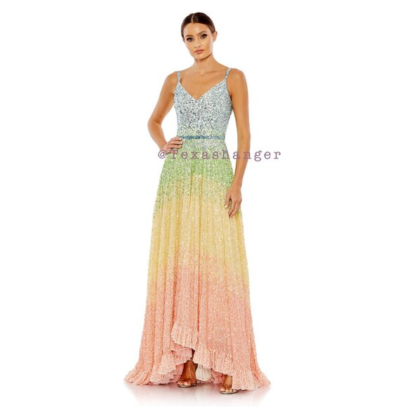 Mac Duggal Dresses & Skirts - NWT Mac Duggal Sequin Gradient Multi Pastel Color Evening Gown Size 4 5691